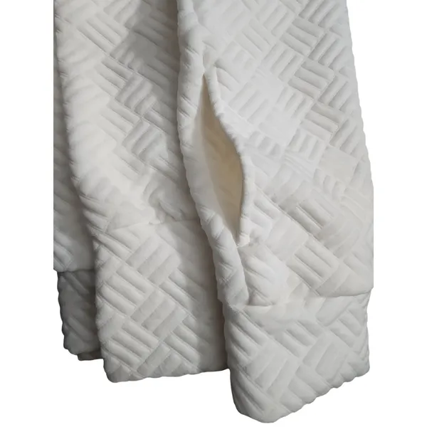 NINE WEST ACTIVE Women's White Quilted Half Zip Pullover‎ Hoodie Large - Image 6