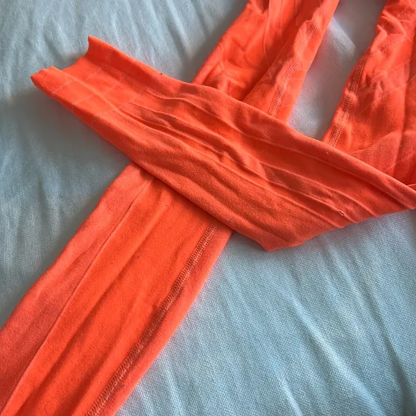 FREE PEOPLE MOVEMENT NEON ORANGE FULL‎ LENGTH WORKOUT LEGGINGS Size XS - Image 2
