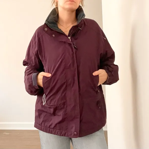 Vintage L.L. Bean Purple Fleece Lines Ski Jacket - Image 4
