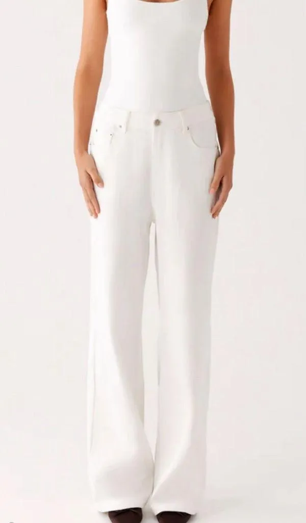 Peppermayo Exclusive - Back Again Straight Leg Denim Jeans - White - Image 2