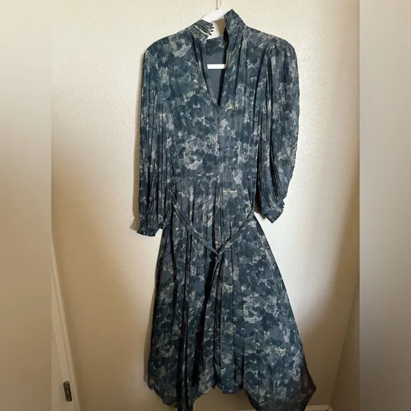 &‎ Other Stories Belted Pleated Asymmetric Midi Dress Size 4 - Image 8