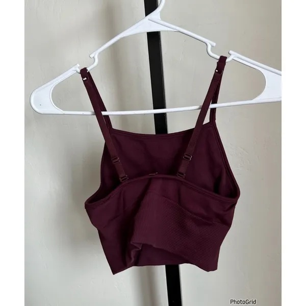 Lululemon Ebb To Street Bra Long Line Maroon - Image 3