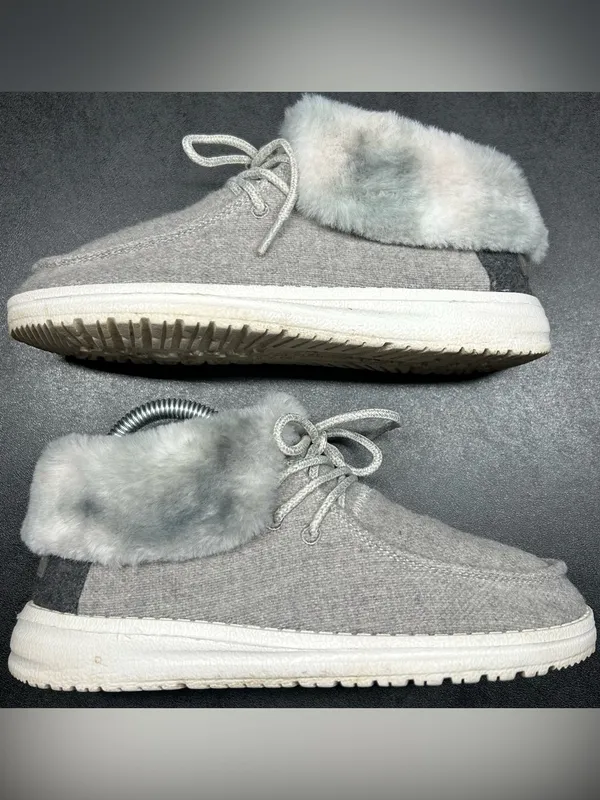 Hey Dude Women’s Size 5 Britt Coffee Dye Faux Fur Lined Cozy Booties - Image 2