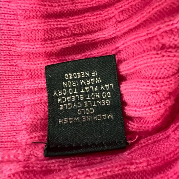 Lauren Ralph Lauren Pink Cable Knit 100% Cotton Sweater size medium - Image 9