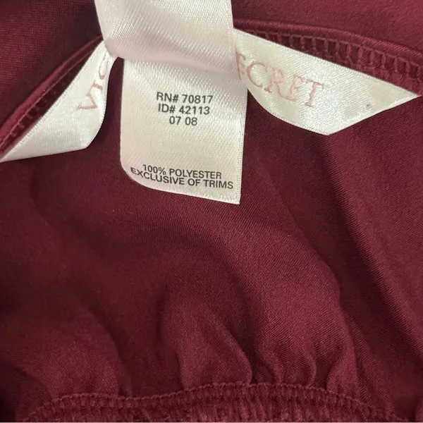 VTG Y2K Victoria's Secret‎ Burgundy Lace Chemise Size Small - Image 7