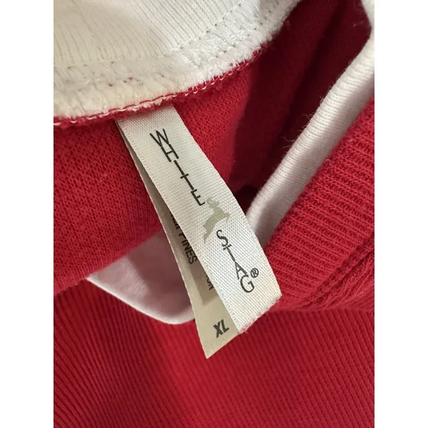 Vintage White Stag XL Sweatshirt Womens Christmas‎ Holiday Stockings Red Top - Image 6