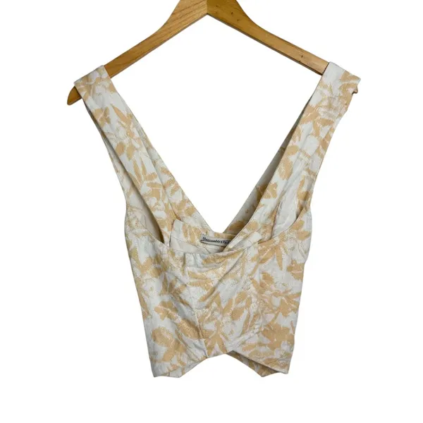Abercrombie & Fitch Linen Blend Top Vest Sz Medium Floral Print - Image 6
