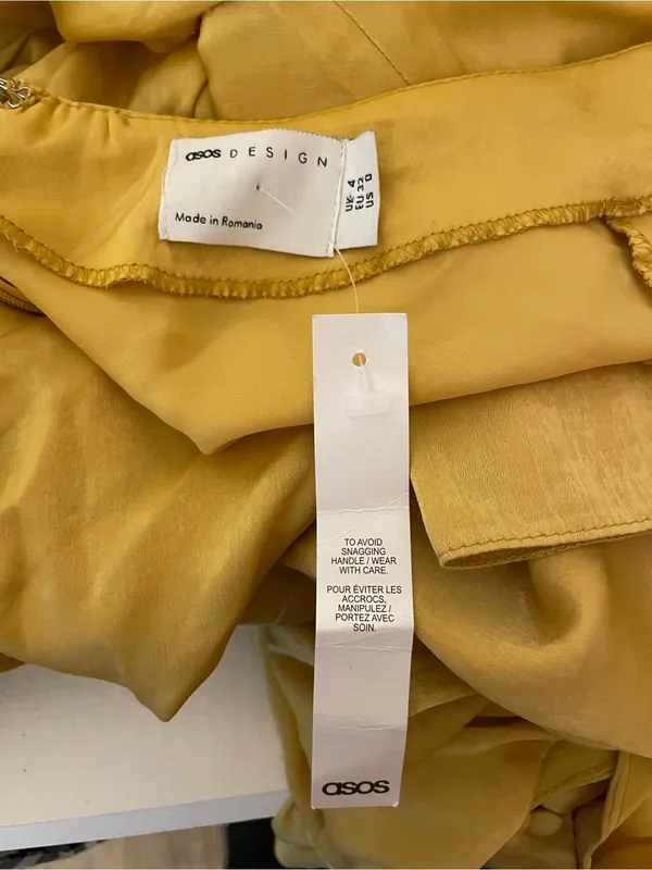 NWT ASOS Yellow Cutout Tie-Front Midi Dress Boho Size 0 - Image 6