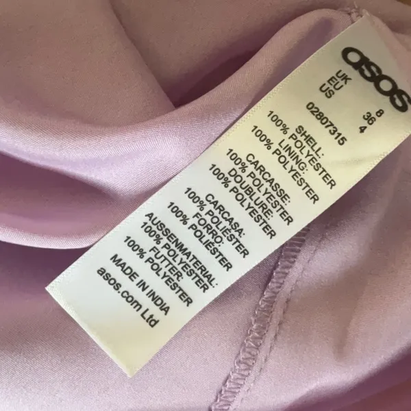 ASOS Pleated Pastel Purple V-Neck Tie-Back Fairycore Spring/ Summer Dress Sz. 4 - Image 5