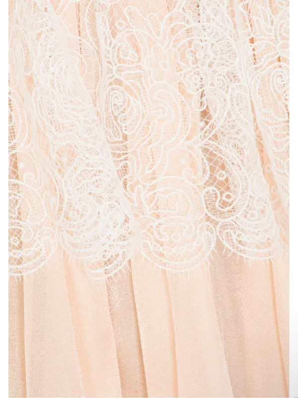 Bronx and Banco Daphne short sleeve White/ pink/ nude Lace Mini Dress S NEW - Image 6