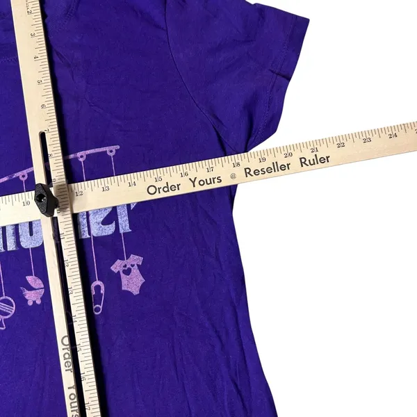 Gildan The Godmother T-Shirt Womens‎ S Purple Baby Shower Gift Graphic Tee - Image 6