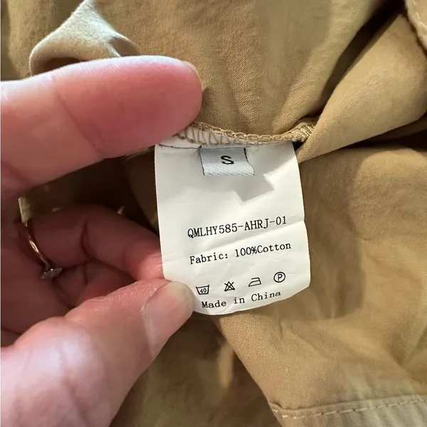 Women's size small tan modest maxi dress, new no tags pit to pit 19", length 45" - Image 3