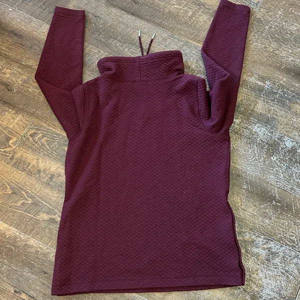 L.L. Bean Quilted Turtleneck Pullover Women's Sweatshirt, Mockneck Tunic Medium‎ - Image 4