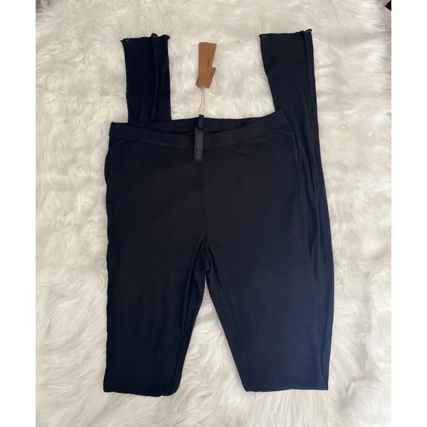 Skims Sheer Cotton Stacked Leggings Soot Size Medium - Image 3
