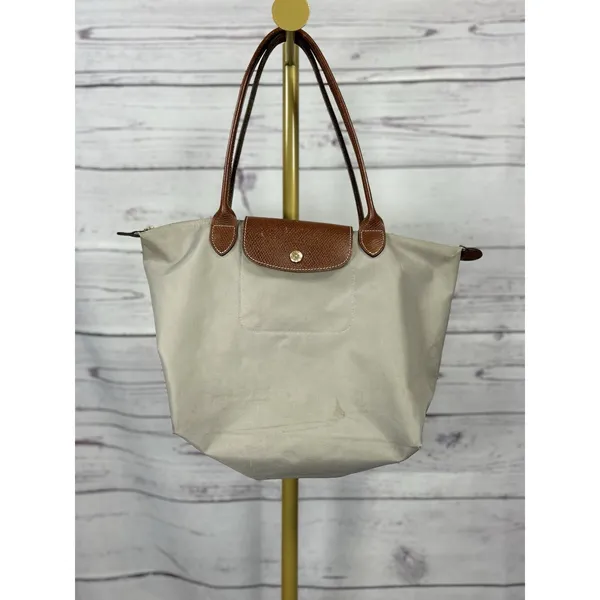 Longchamp Le Pliage Tote Bag Lot of 2 Red Gray Nylon Leather AS IS - Image 5