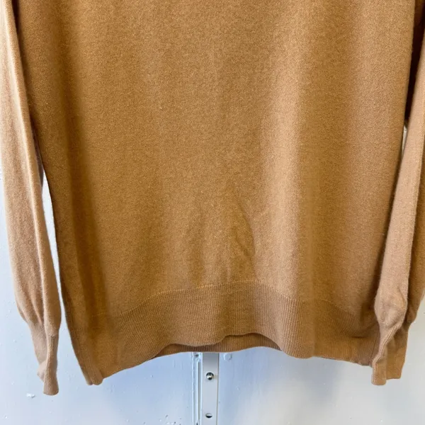 Iris & Ink 100% Cashmere Turtleneck Sweater Camel Tan‎ Women's Large Minimalist - Image 4