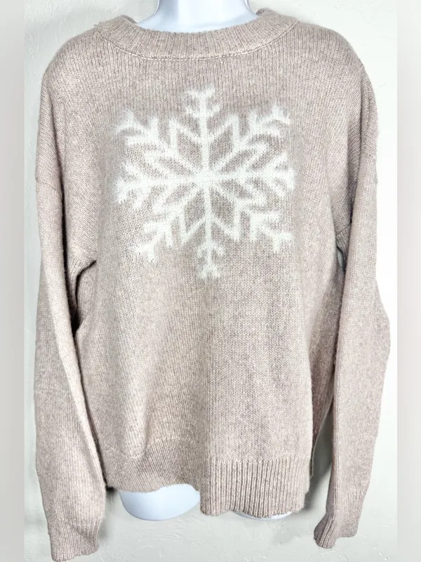 Maurices Cozier Than Cashmere Snowflake Crewneck Sweater Size Medium - Image 2