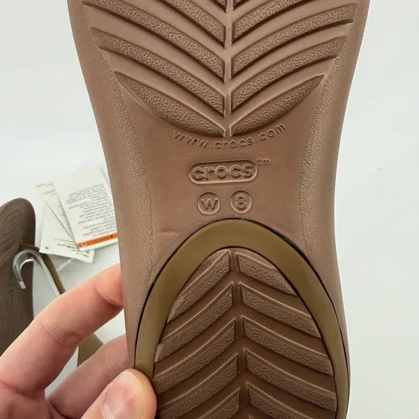 Crocs Serena Flip Sandal Brown Women 6 Slingback Thong Casual Wedge Slip On New - Image 9