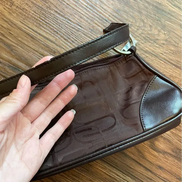 Y2K Express Brown Print Leather Shoulder Bag - Image 4