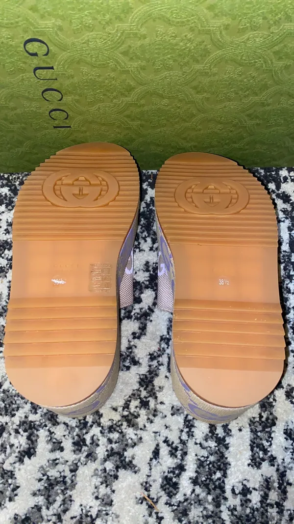 Gucci Jumbo GG Platform Slide Sandal Size 38.5 - Image 5