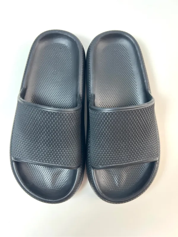 Joomra Black Pillow Cloud Slides Women 4-5.5 EVA Comfort Shower Sandals - Image 2