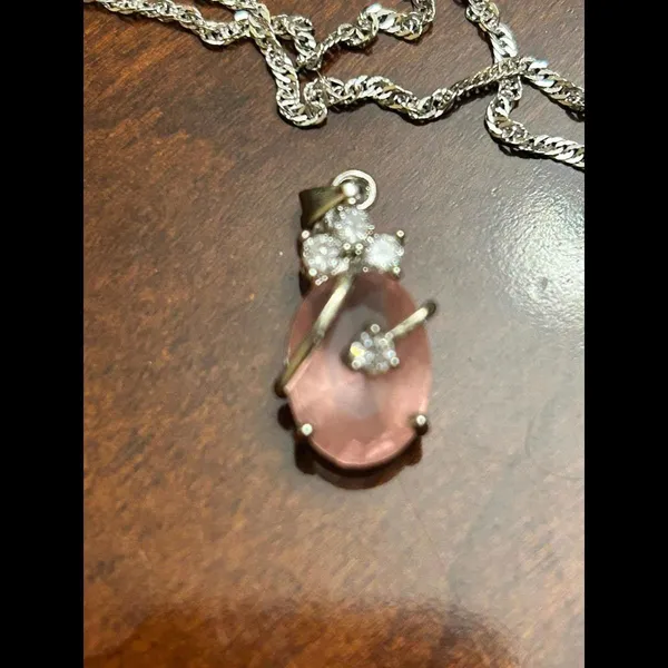 necklace pendant 925 sterling silver pink - Image 3