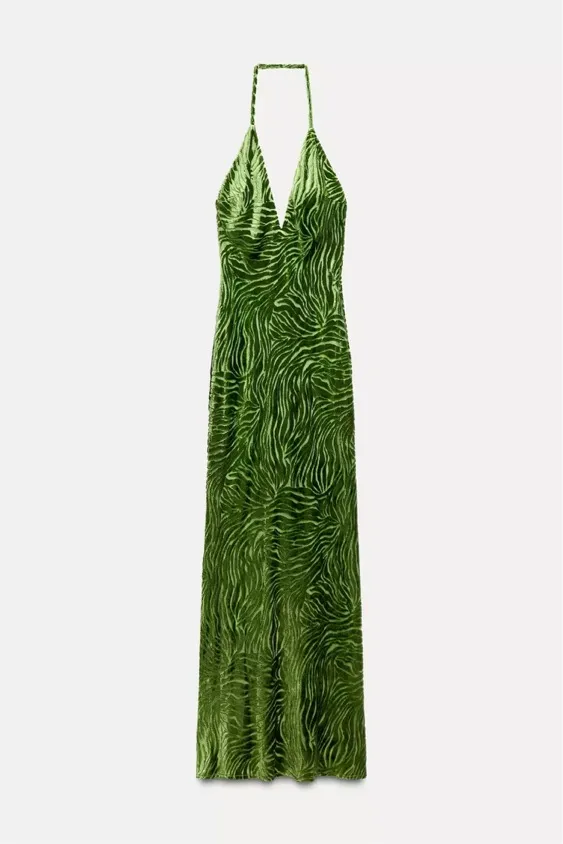 Zara dress gown maxi open back bodycon halter wedding party cocktail - Image 17