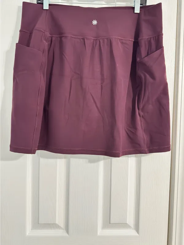 Athleta Salutation Stash 16.5” Skort XL Burgundy Plum Athletic Tennis Golf - Image 4