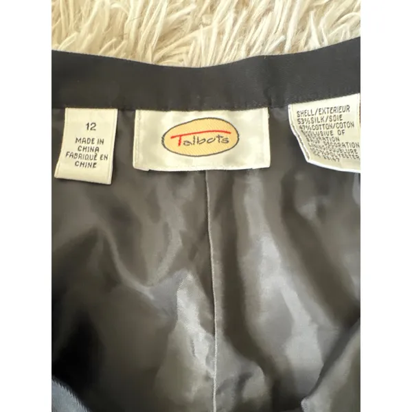 Talbots Black Embroidered Pagoda Palm Tree Wide Leg Pants Size 12‎ - Image 4