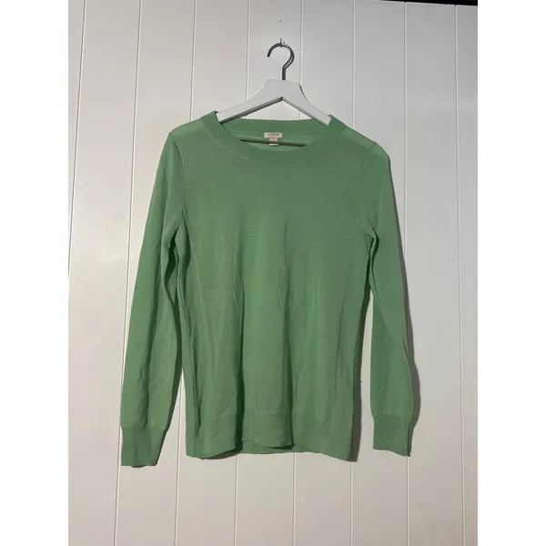 J.Crew Sweater Women's Small Mint Green Merino Wool Crewneck Lightweight - Image 2