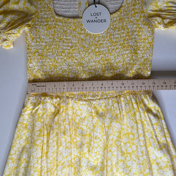 NWT Lost + Wander Sweet Summer Daze Midi Dress Small Yellow‎ Floral Cottagecore - Image 12