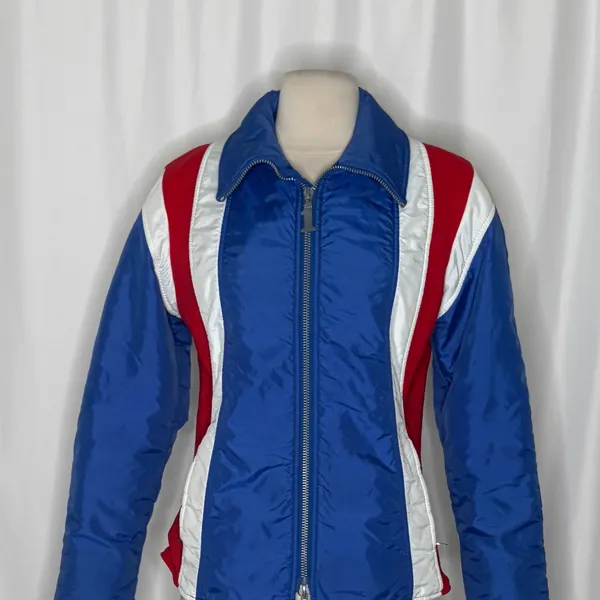 Vintage NUMBER 1 SKI Colorblock Jacket Blue Red White Retro 80s 90s Medium - Image 3