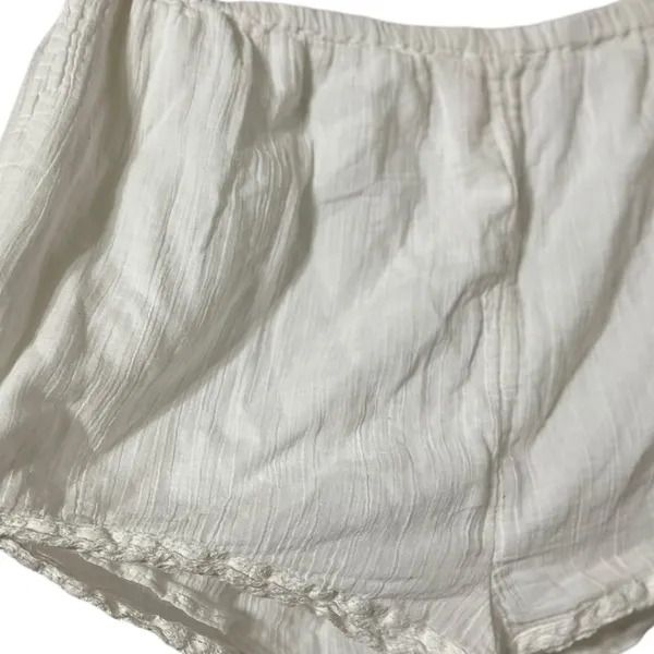 FREE PEOPLE So Breathless White Cotton Lace Gauze Casual Shorts - Image 4
