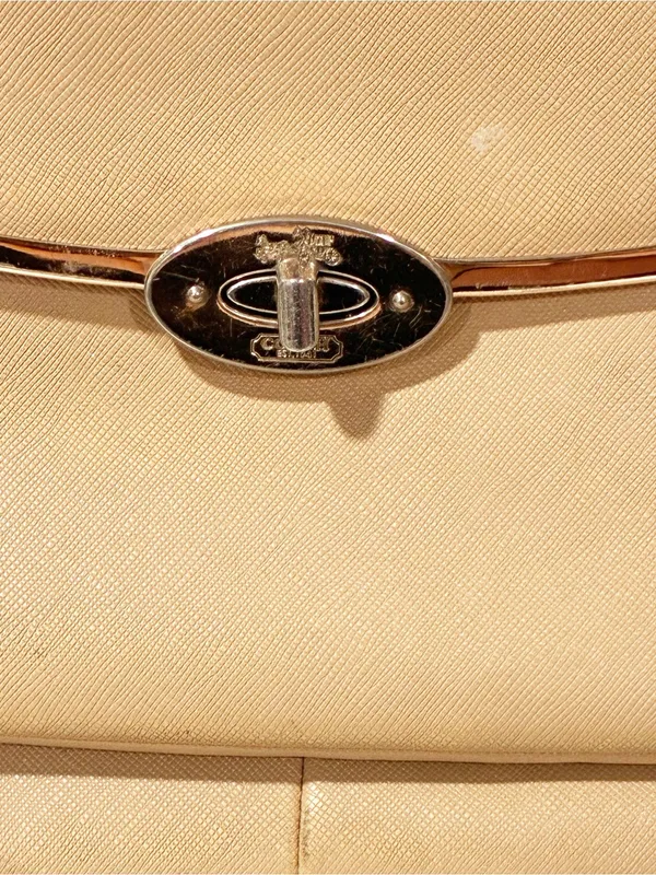COACH Madison Sadie Flap Satchel Tan Leather Gold Hardware Crossbody - Image 2