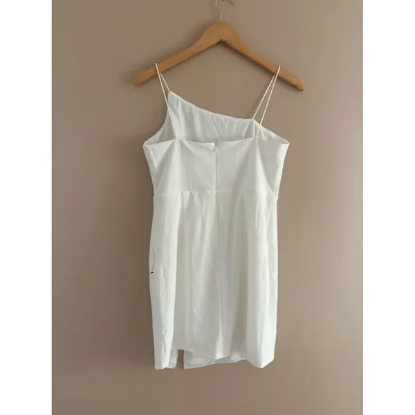 Lulus Party for Two Ivory Asymmetrical Bodycon Mini Dress Size Large Bridal Sexy - Image 5