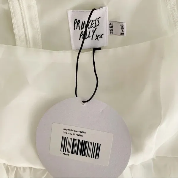 Princess Polly Alaya Shimmery White Mini Dress Sz 6 NWT Rush Sorority - Image 6