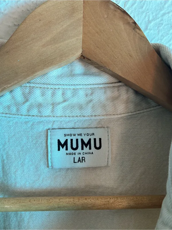 Show Me Your Mumu Range Romper Utility Denim Tanline Sz Large - Image 3