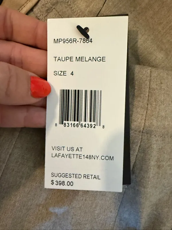 Lafayette 148 New York NWT taupe melange pleat crop pant 4 - Image 5