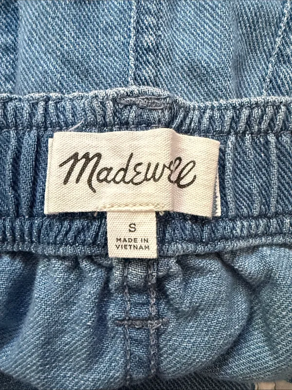Madewell Camp Blue Chambray High Rise Preppy Resort Montauk Denim Shorts - Image 3