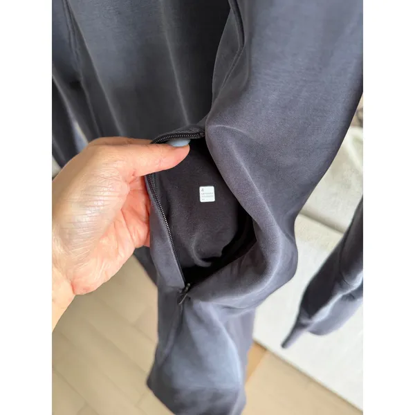 Lululemon Quarter Zip Long Sleeve Athletic Dress Charcoal Gray Thumbholes size 4 - Image 4