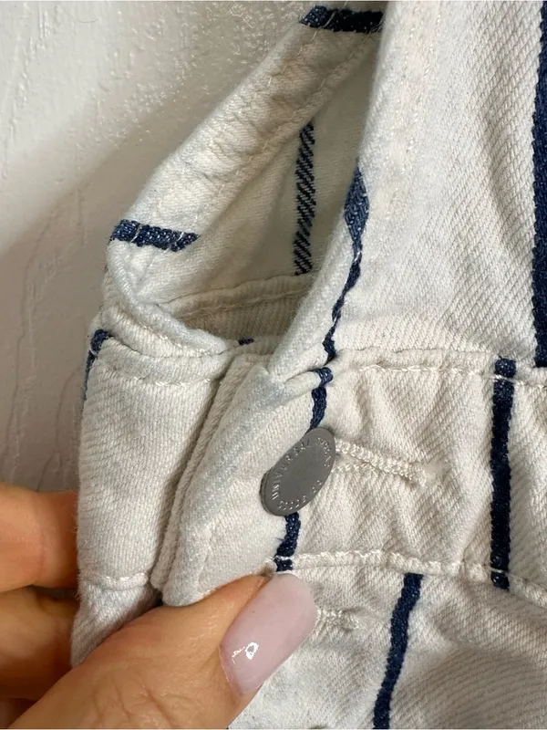 Universal Thread White Overalls with Blue Pinstripes Women’s Size XS (0) - Image 11