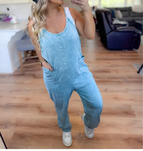 Sincerely Jules Mineral Wash Jumpsuit sz M - Image 3