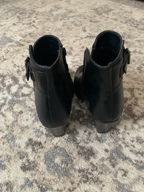JustFab Black Bootie Heels - Image 3