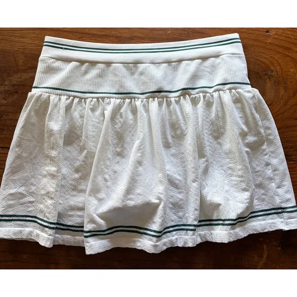 All in Motion White Green Striped Tennis Mini Skirt Skort Size M - Image 7