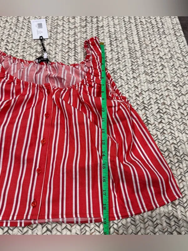 NWT WeWoreWhat by Anthropologie Red Stripped Scoop Beck Cami - Image 12