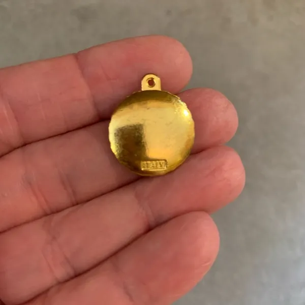 VIRGIN MARY SACRED HEART MEDAL Charm Italian Italy Estate Sale - Image 3