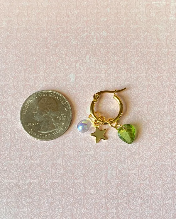 Handmade cute retro cottage fairy Czech glass beads mix unique hoop earrings🌟🌿 - Image 8