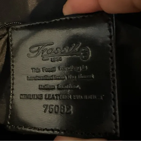 Vintage Fossil Black Leather Hobo Shoulder Flap Bag‎ Y2K - Image 8