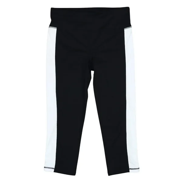 NWT Id Ideology Petite Colorblocked Cropped Capri Leggings Noir White / Black PM - Image 2