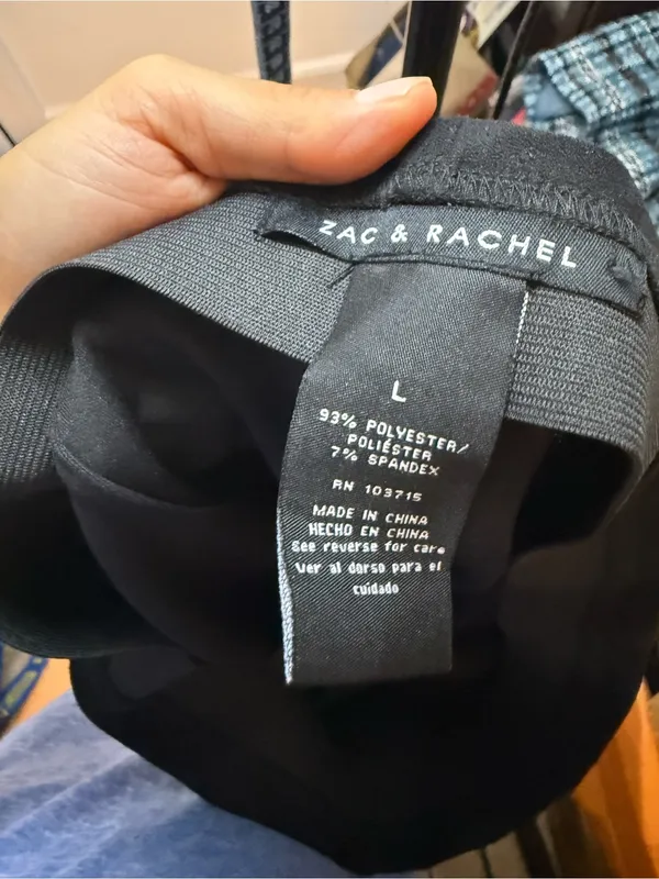 Zac & Rachel Black Faux Suede Pull On Ankle Pants - Image 3